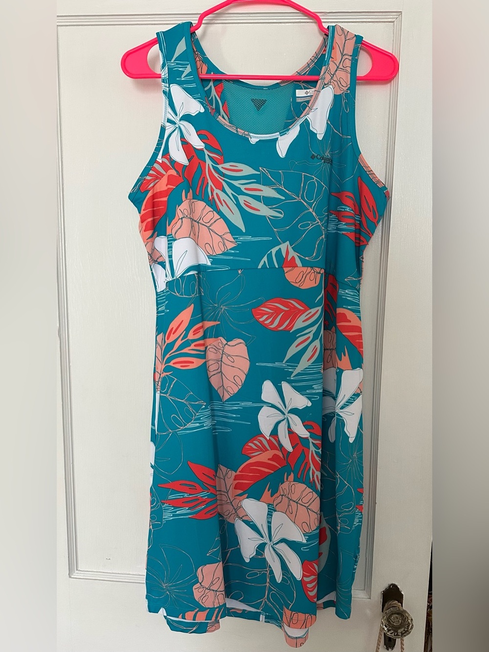 Columbia Activewear Dress with Coral & White Floral Print